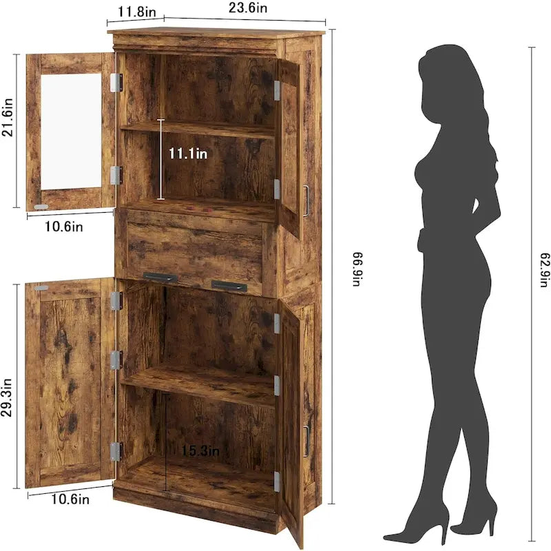 Tall Bathroom Cabinet, Freestanding Storage Cabinet