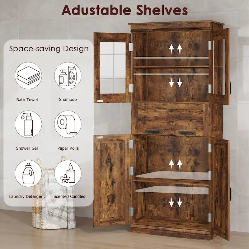 Tall Bathroom Cabinet, Freestanding Storage Cabinet