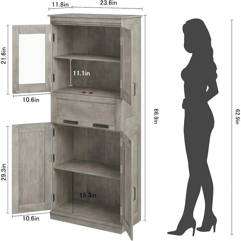 Tall Bathroom Cabinet, Freestanding Storage Cabinet
