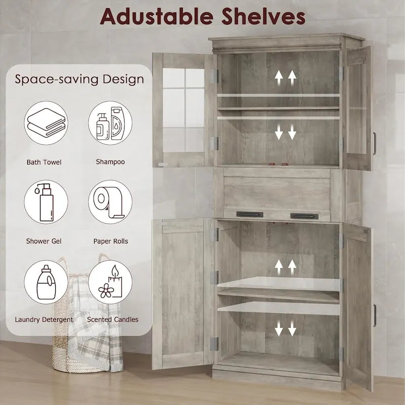 Tall Bathroom Cabinet, Freestanding Storage Cabinet