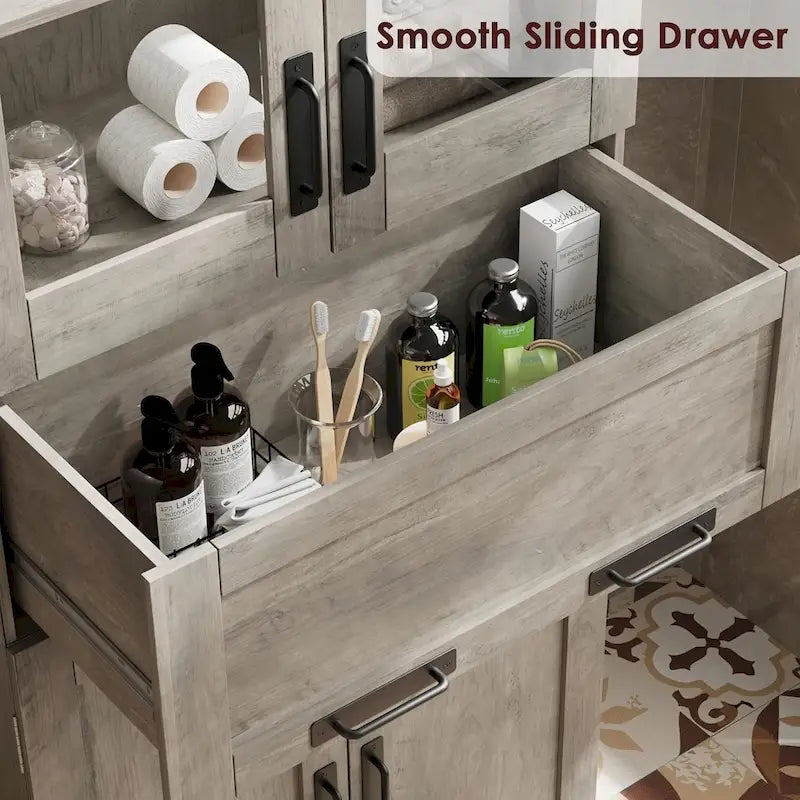 Tall Bathroom Cabinet, Freestanding Storage Cabinet
