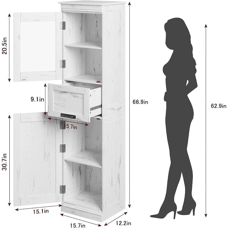 Tall Bathroom Cabinet, Freestanding Storage Cabinet