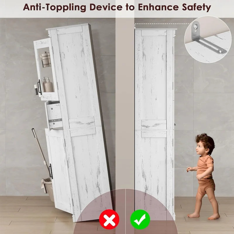 Tall Bathroom Cabinet, Freestanding Storage Cabinet