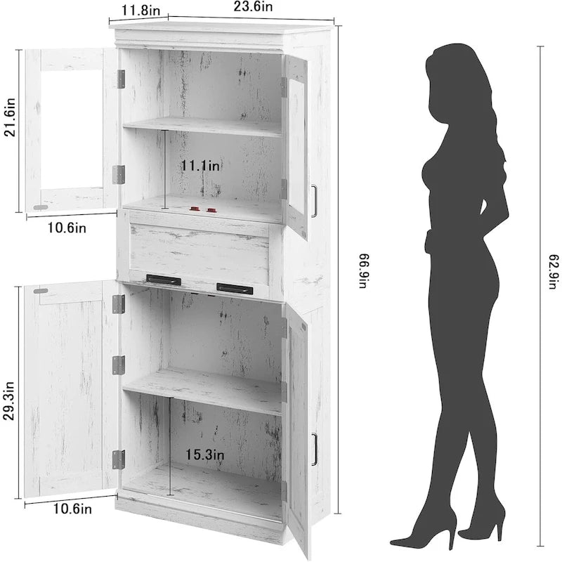 Tall Bathroom Cabinet, Freestanding Storage Cabinet