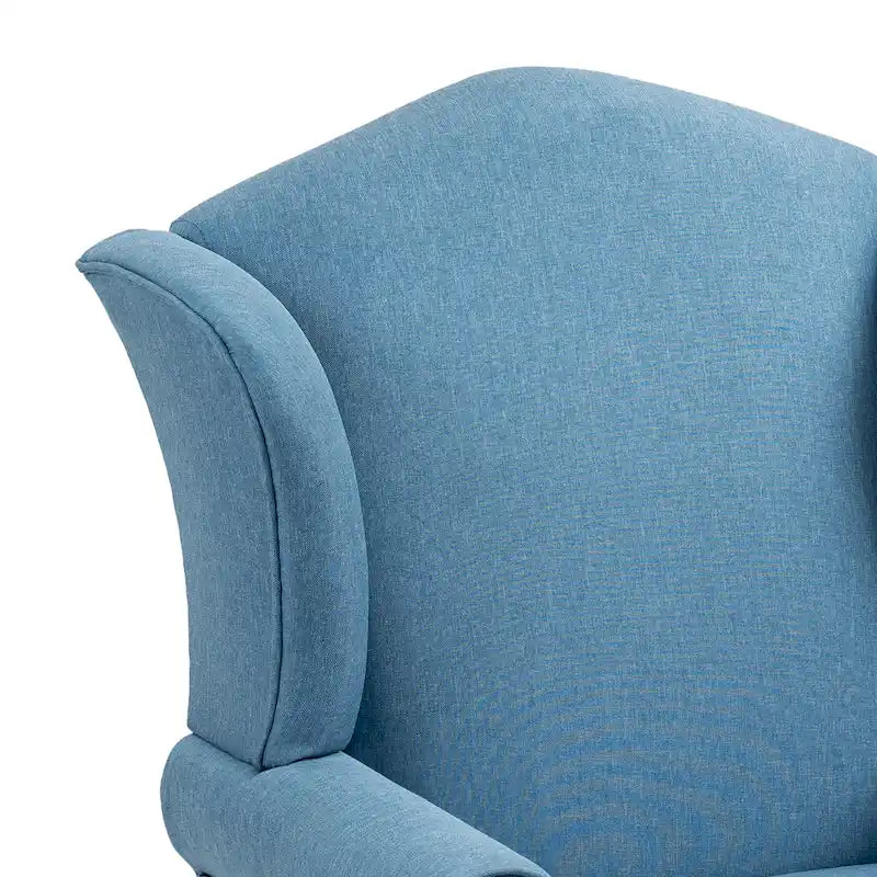 Set di 2 poltrone decorative tradizionali con schienale ad ala, imbottite