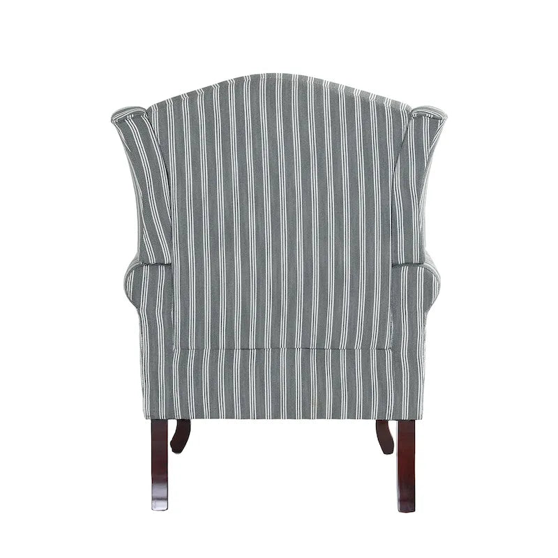 Set di 2 poltrone decorative tradizionali con schienale ad ala, imbottite