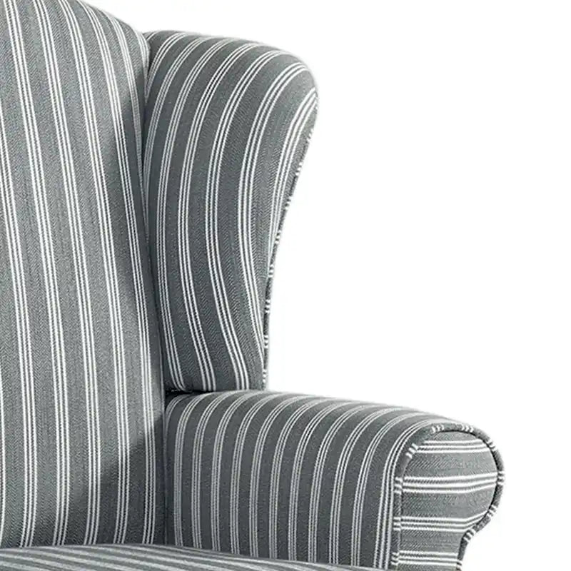 Set di 2 poltrone decorative tradizionali con schienale ad ala, imbottite