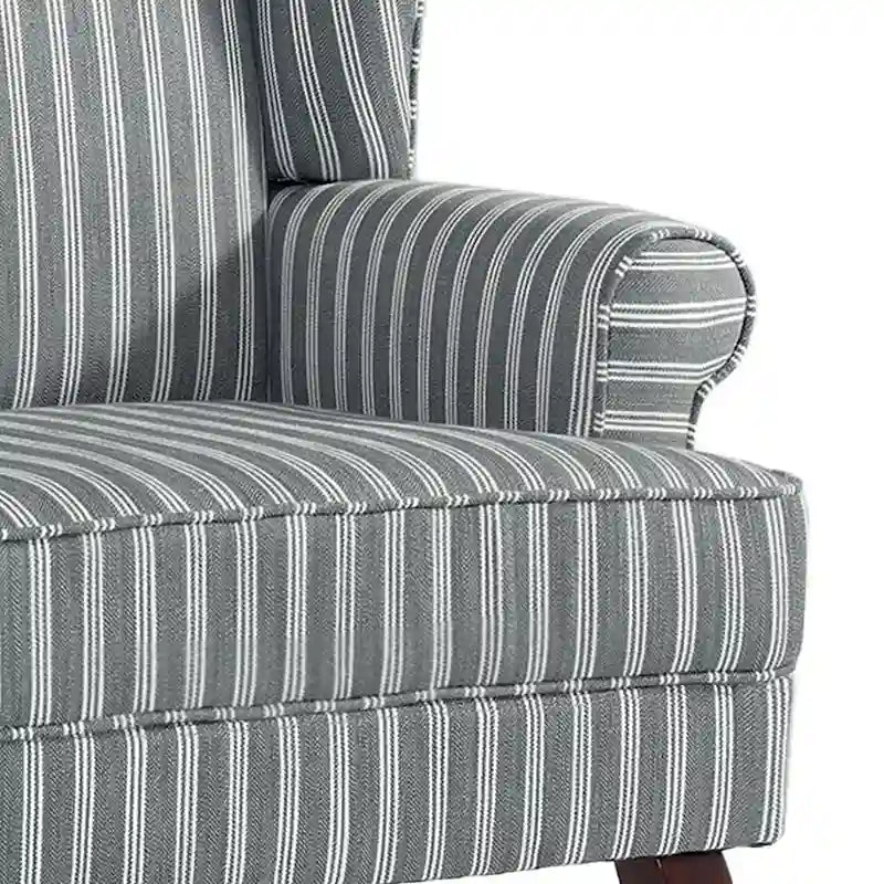 Set di 2 poltrone decorative tradizionali con schienale ad ala, imbottite