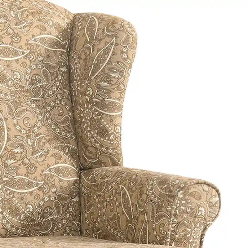 Set di 2 poltrone decorative tradizionali con schienale ad ala, imbottite