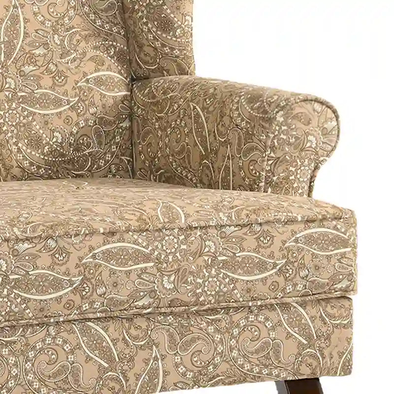 Set di 2 poltrone decorative tradizionali con schienale ad ala, imbottite