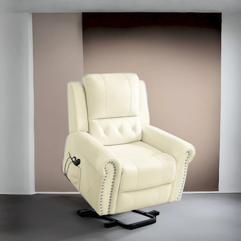 Poltrona reclinabile di lusso in pelle Air con sollevamento elettrico