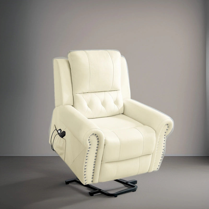 Luxuriöser Relaxsessel aus Air-Leder mit elektrischer Aufstehhilfe