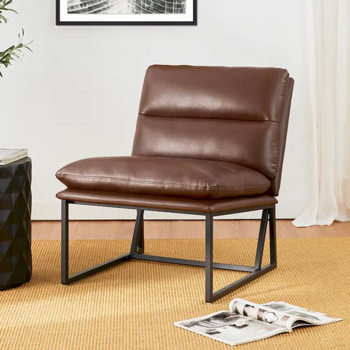 30.25H Modern Soft PU Leather Armless Accent Chair