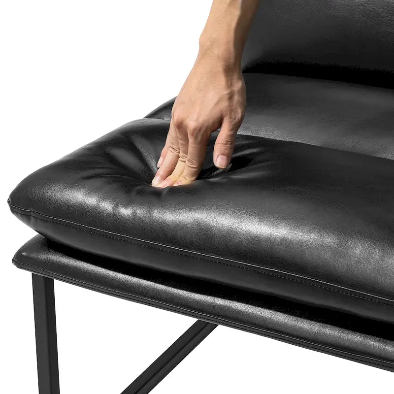 Cadeira de destaque moderna sem braços, em pele PU macia, 30.25H