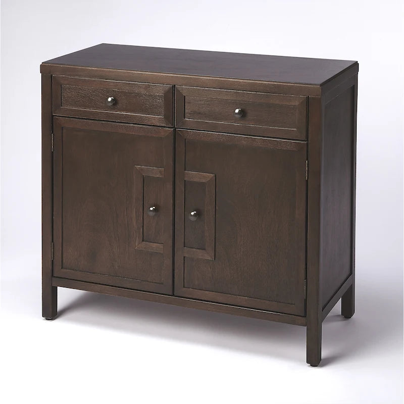 Imperial Accent Cabinet with Gold Hardware | Mid-Century Modern Storage Display Cabinet for Living Room