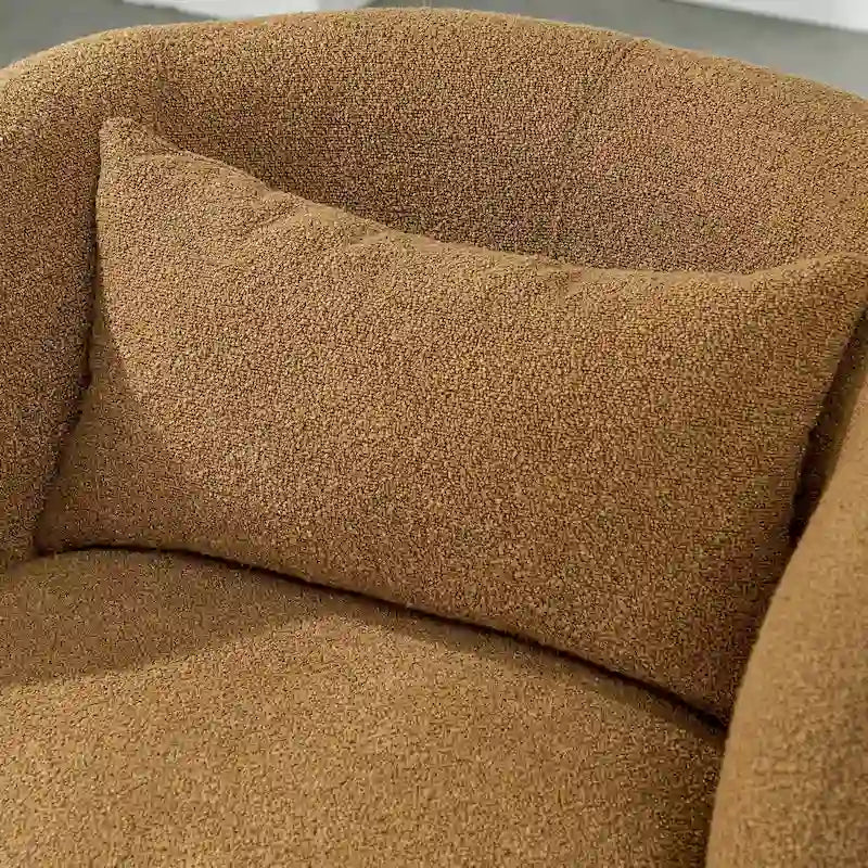 34 Wide Boucle Fabric Upholstered Swivel Armchair (Set of 2)