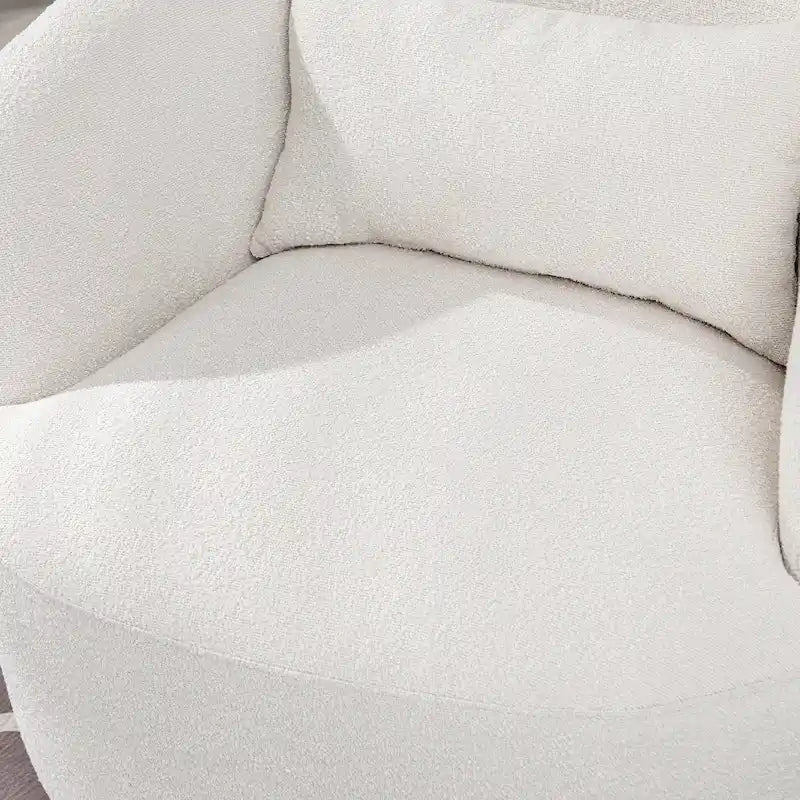 34 Wide Boucle Fabric Upholstered Swivel Armchair (Set of 2)