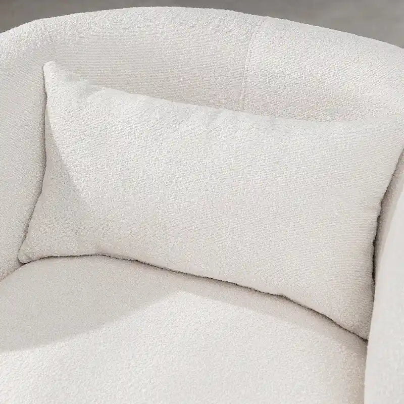 34 Wide Boucle Fabric Upholstered Swivel Armchair (Set of 2)