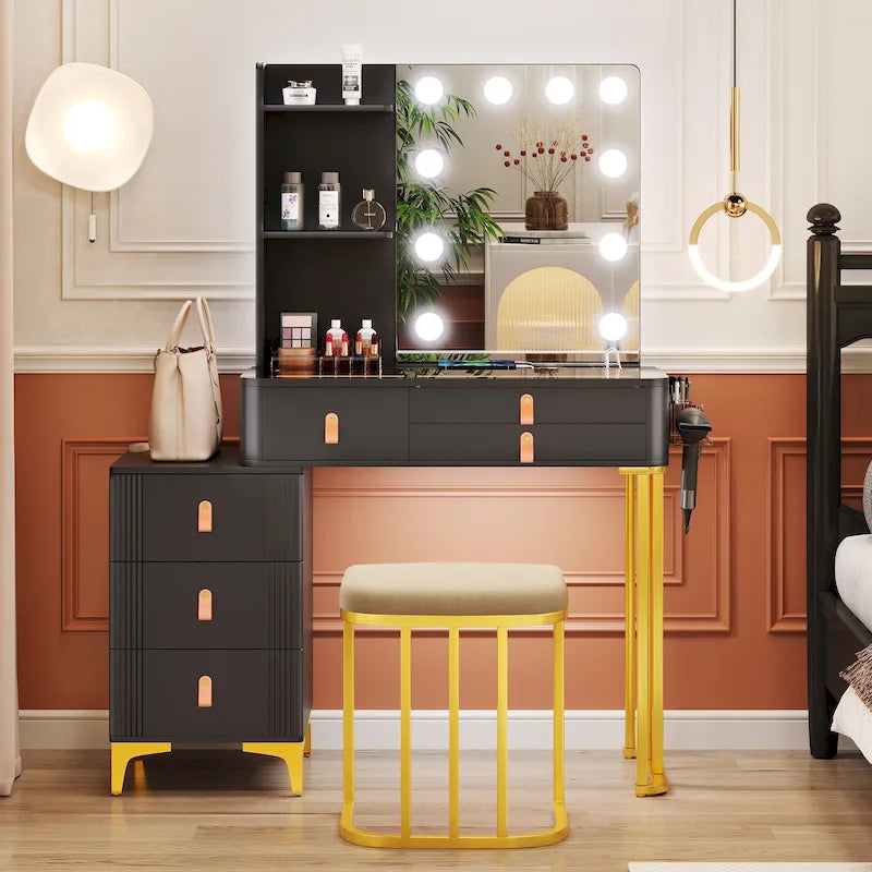 Toeletta per il trucco con 3 colori di illuminazione