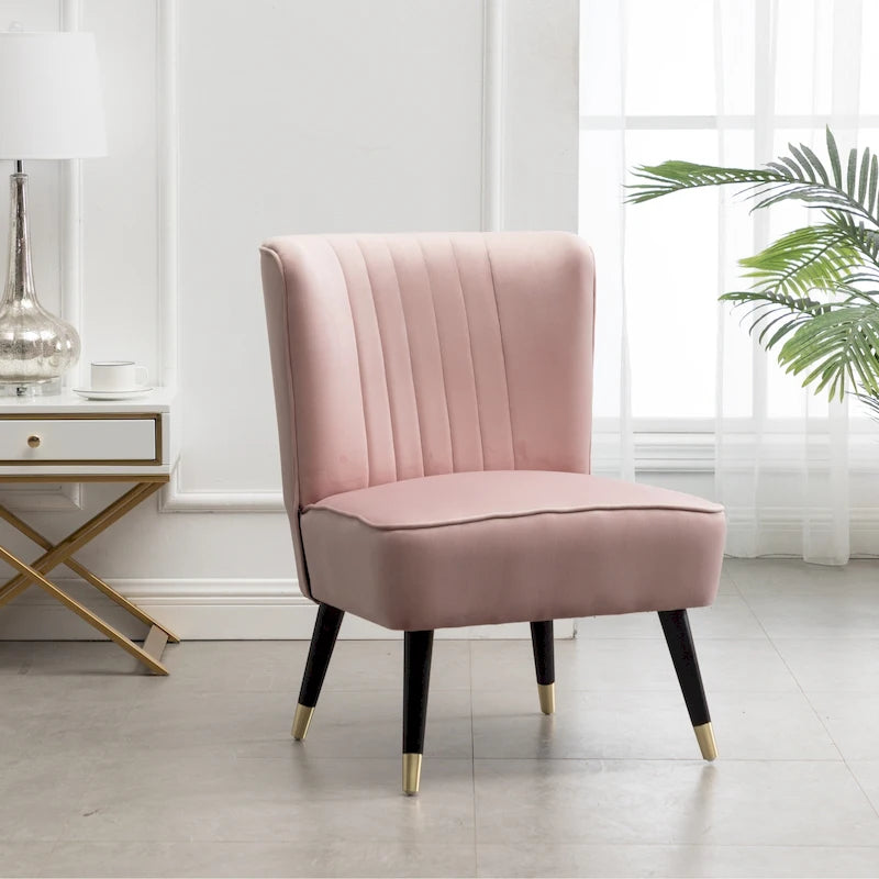 Poltrona decorativa rivestita in velluto