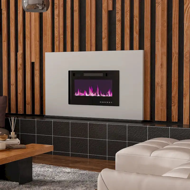 Entertainment Hub w/Fireplace Insert Compatibility Sleek Media Center