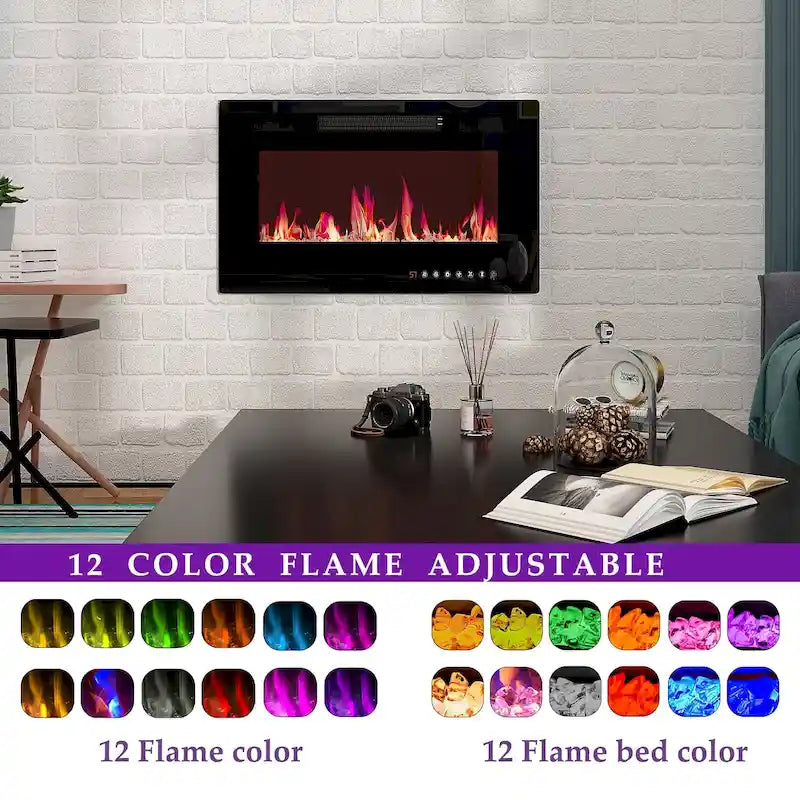 Entertainment Hub w/Fireplace Insert Compatibility Sleek Media Center