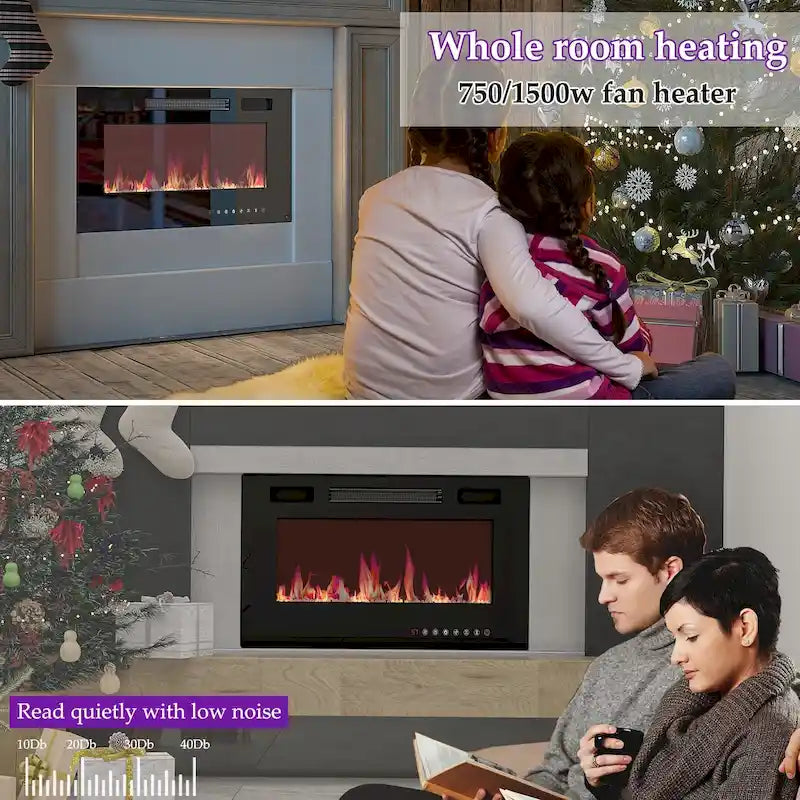 Entertainment Hub w/Fireplace Insert Compatibility Sleek Media Center
