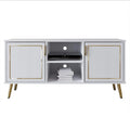 Elegante moderne TV-Ständer-Konsole mit goldfarbenen Metallbeinen