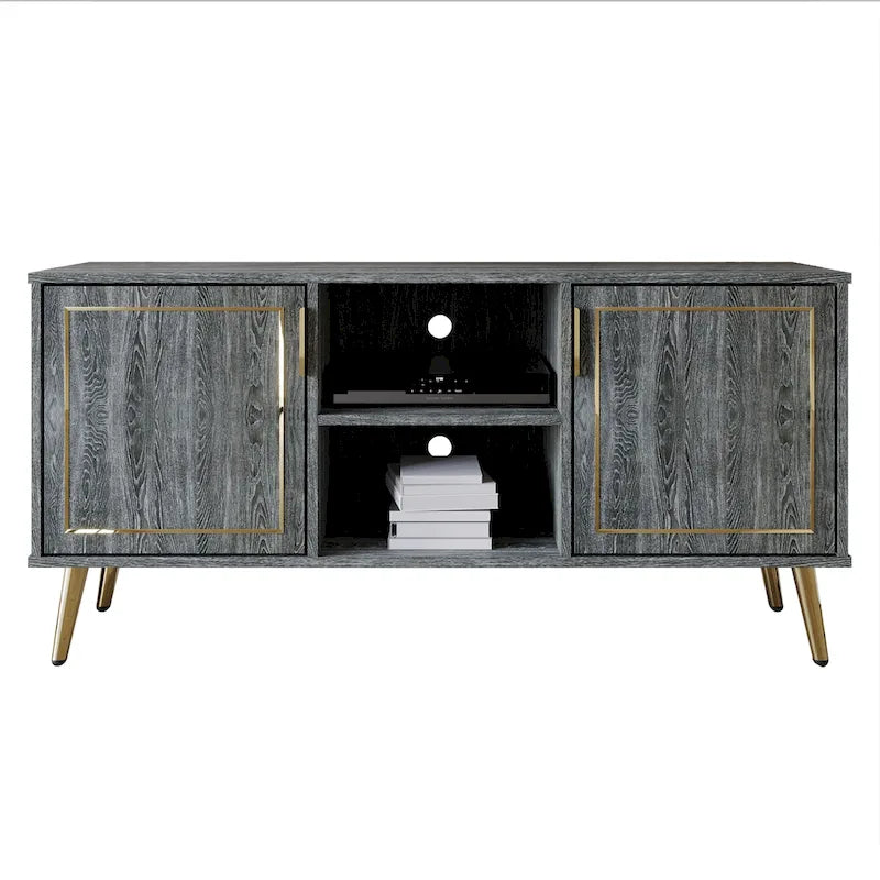 Elegant Modern Gold Metal Legs TV Stand Console