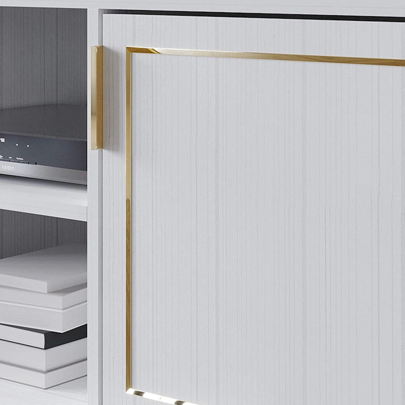 Elegant Modern Gold Metal Legs TV Stand Console