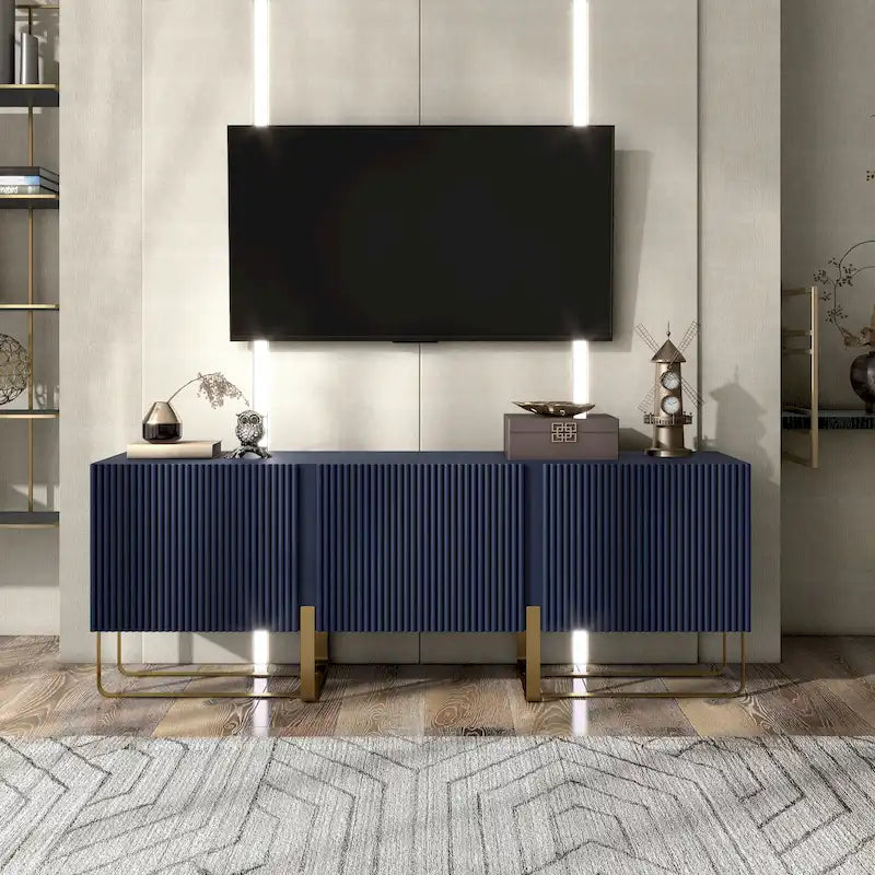 Modern 60-inch 3-Door Storage TV Stand by
