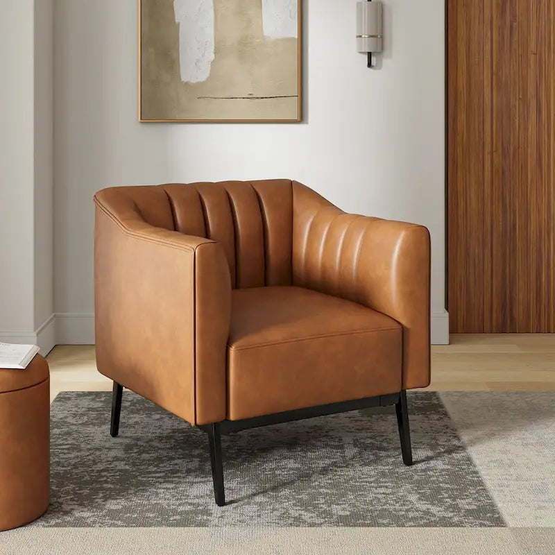 Poltrona decorativa industriale in pelle PU