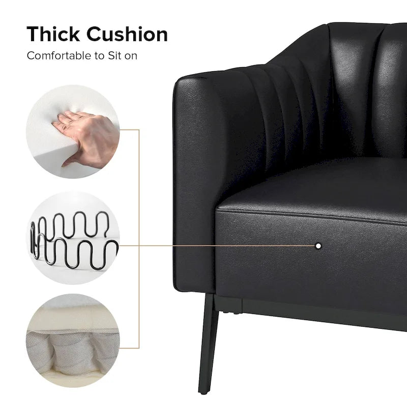 Fauteuil d'appoint industriel en cuir PU