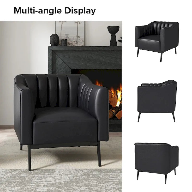Fauteuil d'appoint industriel en cuir PU