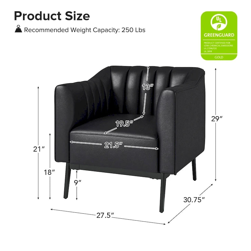 Fauteuil d'appoint industriel en cuir PU