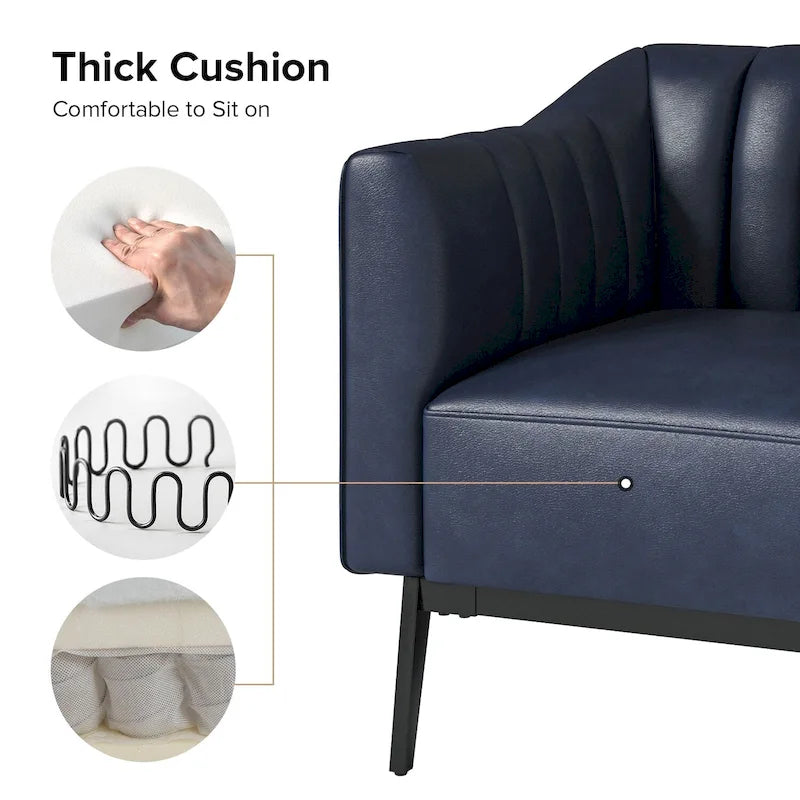 Fauteuil d'appoint industriel en cuir PU