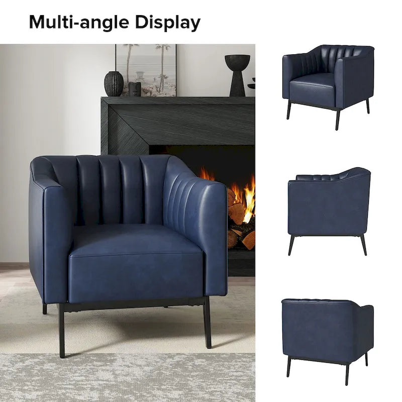 Fauteuil d'appoint industriel en cuir PU
