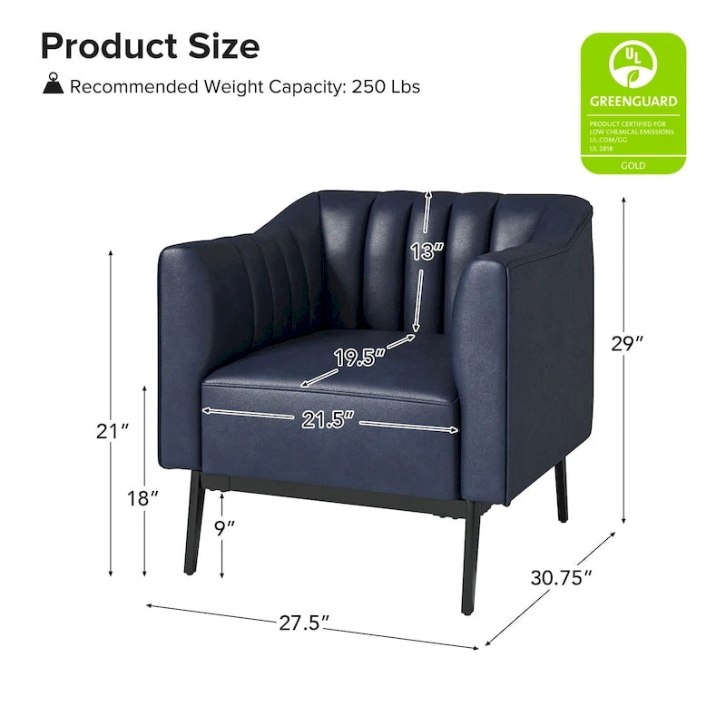 Fauteuil d'appoint industriel en cuir PU
