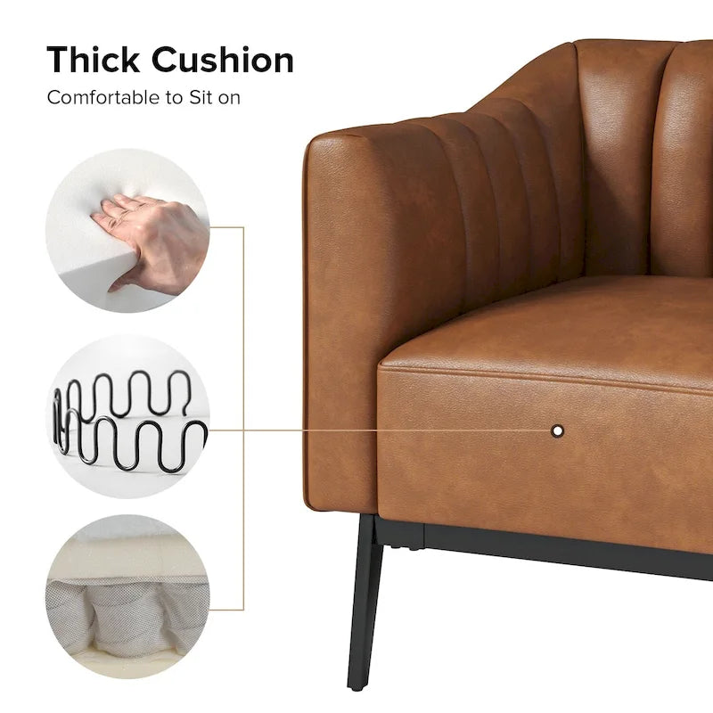 Fauteuil d'appoint industriel en cuir PU