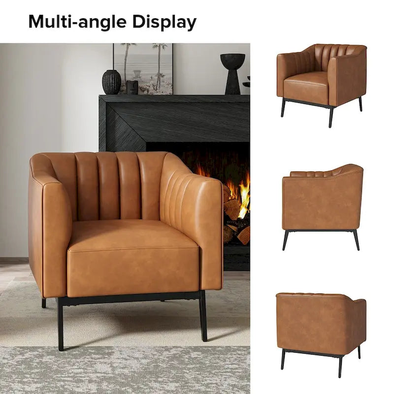 Fauteuil d'appoint industriel en cuir PU