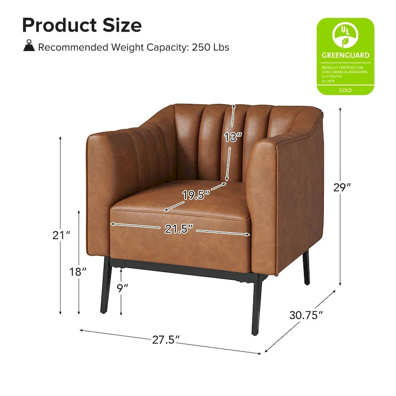 Fauteuil d'appoint industriel en cuir PU