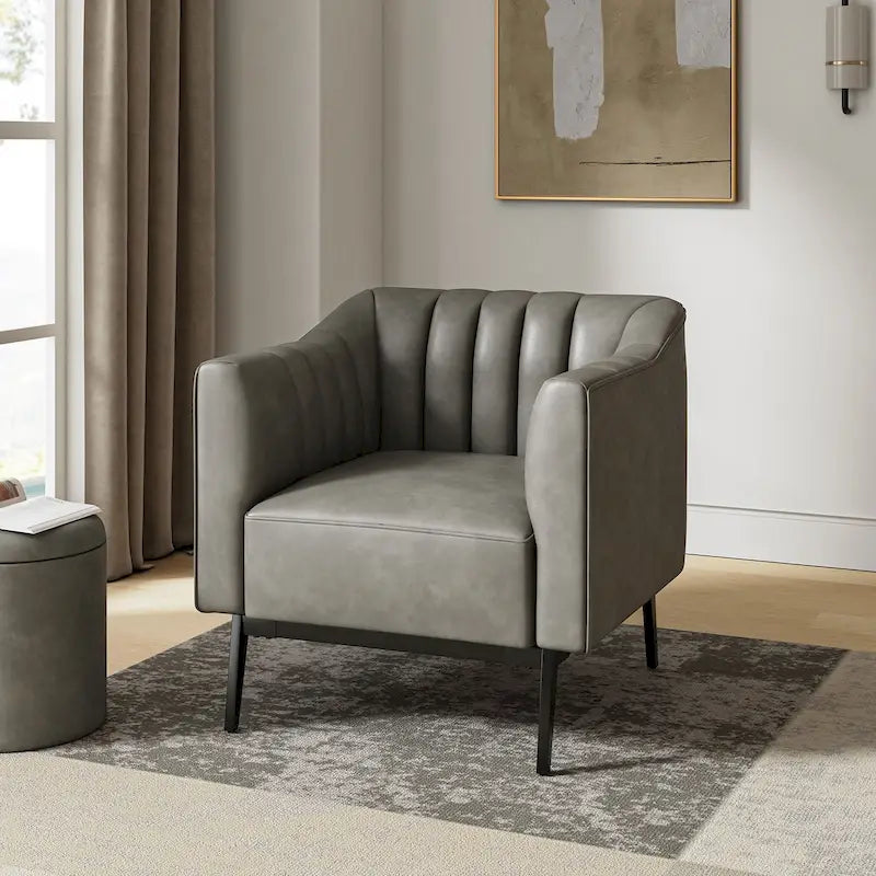 Fauteuil d'appoint industriel en cuir PU
