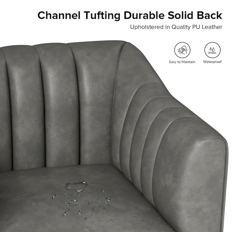 Fauteuil d'appoint industriel en cuir PU