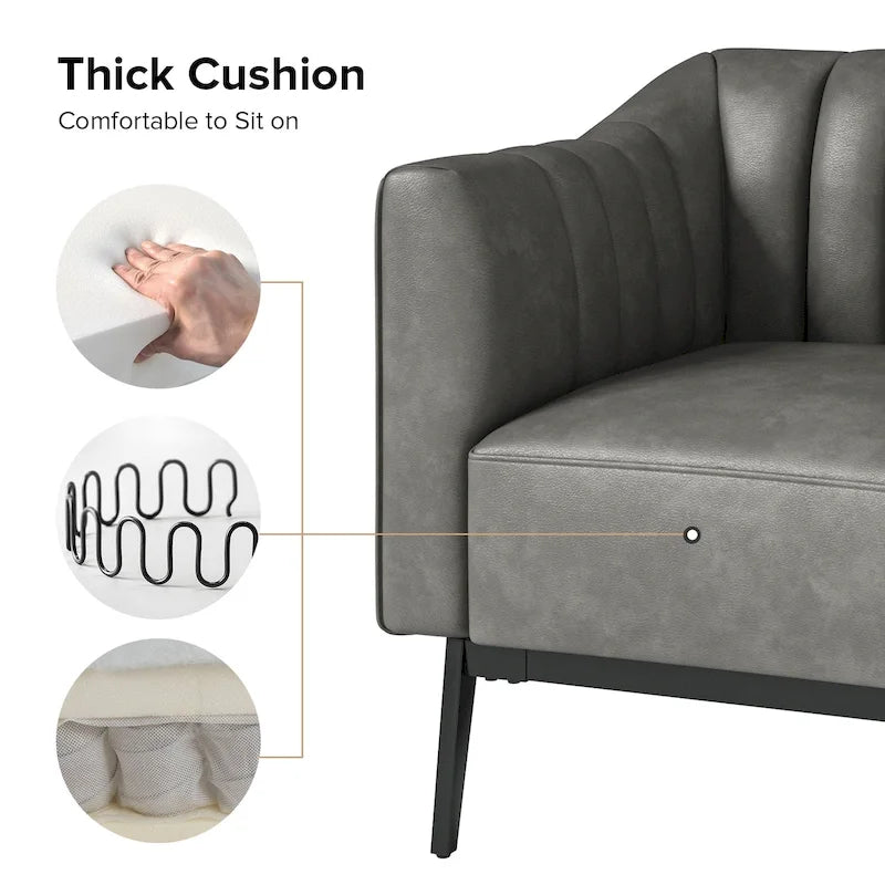 Fauteuil d'appoint industriel en cuir PU
