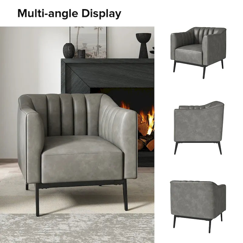 Fauteuil d'appoint industriel en cuir PU