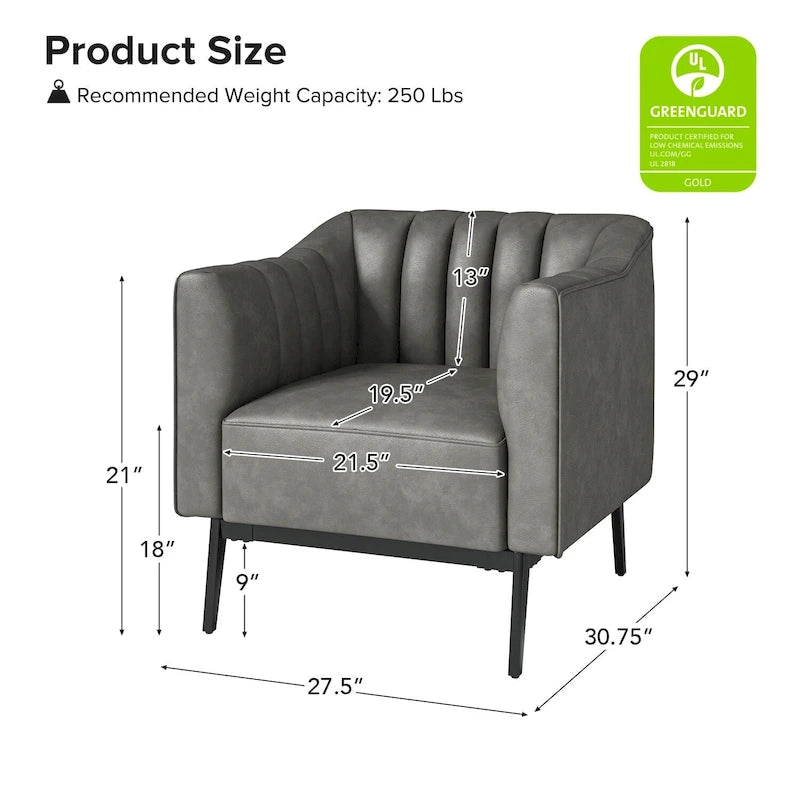 Fauteuil d'appoint industriel en cuir PU