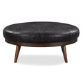 Full Grain Genuine Italian Leather Ottoman