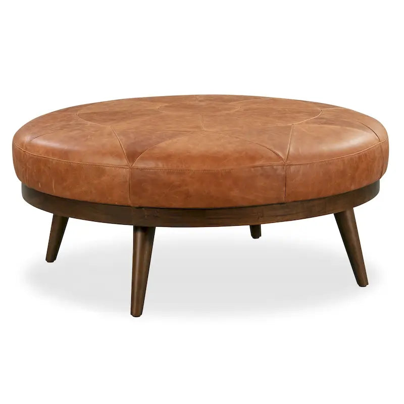 Full Grain Genuine Italian Leather Ottoman