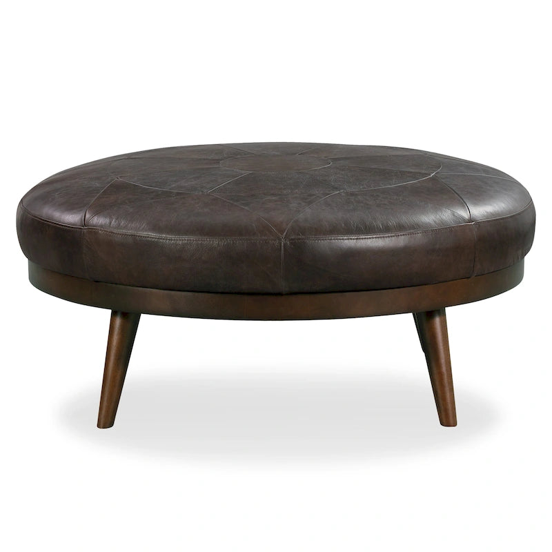 Full Grain Genuine Italian Leather Ottoman