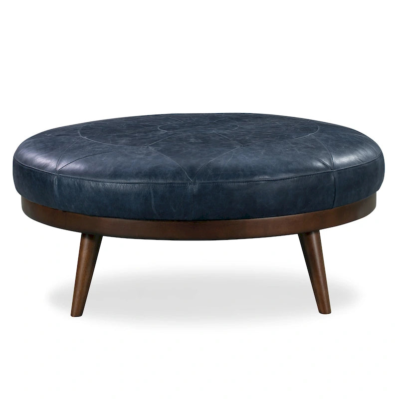 Full Grain Genuine Italian Leather Ottoman